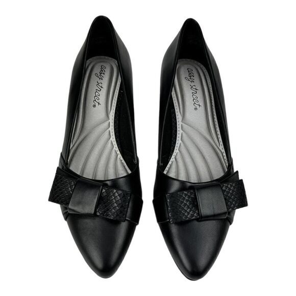 New Easy Street Women Black Shoes Pointed toe Slip-on Heels Pumps US 6.5 - Picture 2 of 10